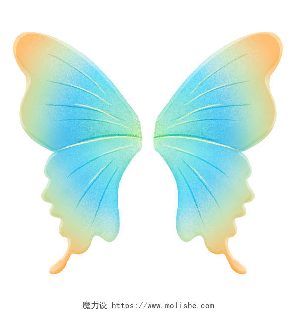 插画翅膀梦想的翅膀美丽梦幻翅膀元素蝴蝶翅膀插画素材